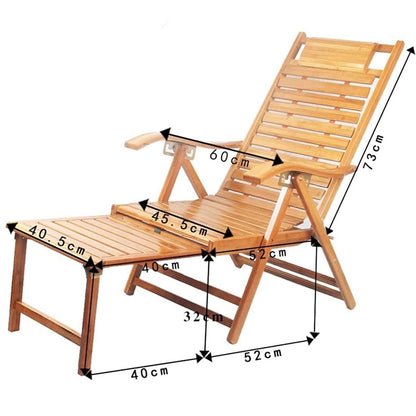 Modern Foldable Bamboo Lounge Chair