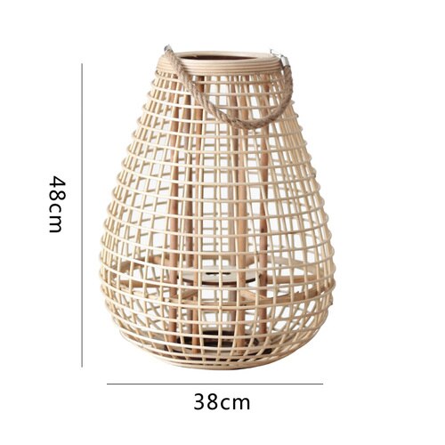 Japanese Style Bamboo Decorative Floor Lamp and Candlestick Lantern