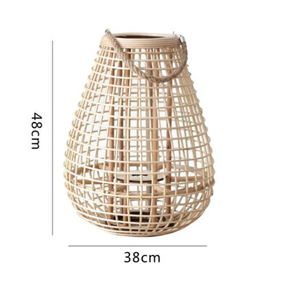 Japanese Style Bamboo Decorative Floor Lamp and Candlestick Lantern
