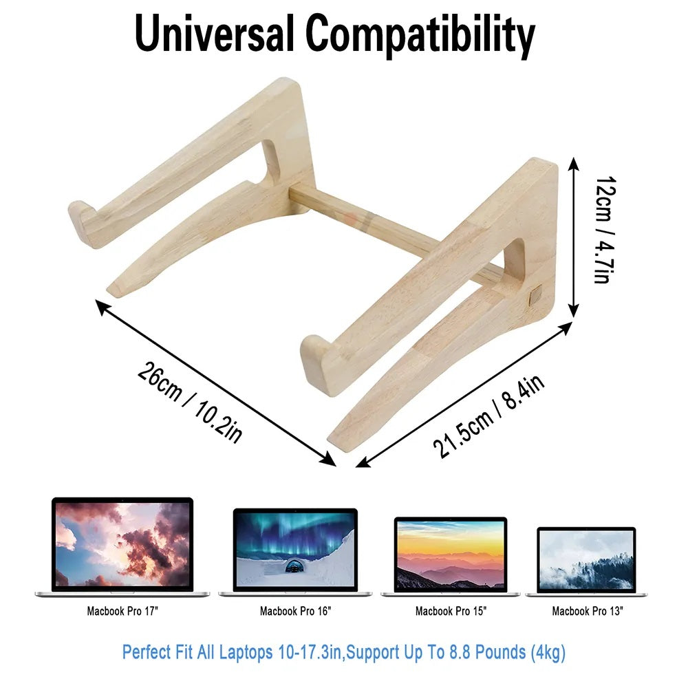 Portable, Wooden Universal Laptop Stand and Riser