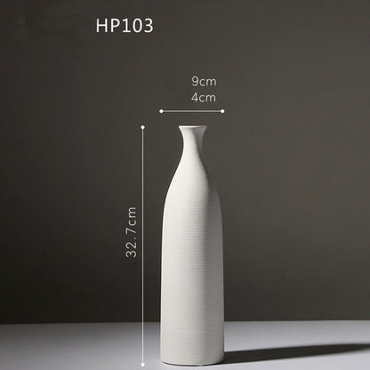 Classic White Elegant Bottle Shaped Ceramic Vase