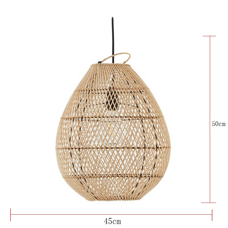 Handwoven Rattan Hanging Basket Pendant Lights - Forplanetsake