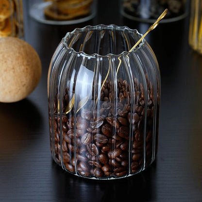 Kitchen Storage Glass Jars with Cork Wooden Lid - Forplanetsake
