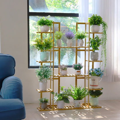 Nine Tier Bamboo Potted Plant Stand - Forplanetsake