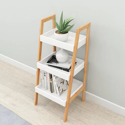 3-4 tier bamboo ladder shelf for storage, organisation and display