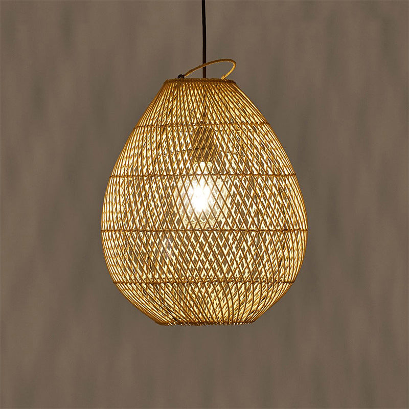 Handwoven Rattan Hanging Basket Pendant Lights - Forplanetsake