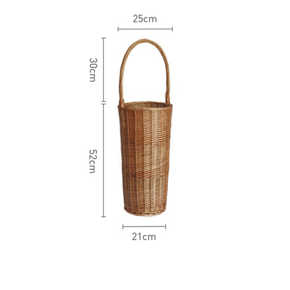 Adorable Japanese Style Premium Rattan Umbrella Basket With Handle - Forplanetsake