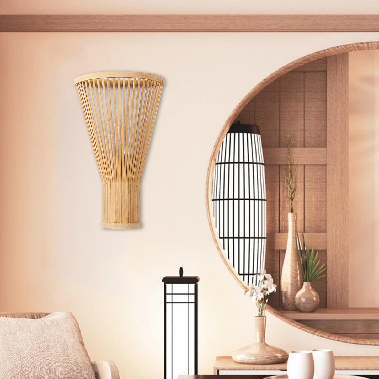 Vintage Night Lights with Creative Bamboo Wall Lamp
