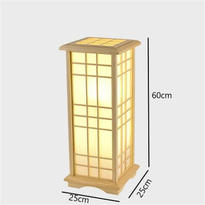 Modern Japanese Tatami Style Wooden Standing Square Shape Floor Lamps