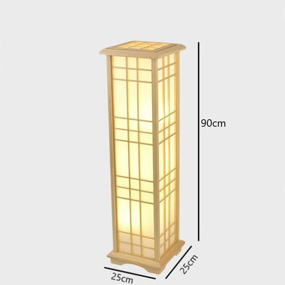 Modern Japanese Tatami Style Wooden Standing Square Shape Floor Lamps - Forplanetsake