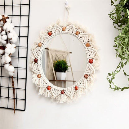 Handmade Nordic Boho Decorative Wall Hanging Macrame Mirror