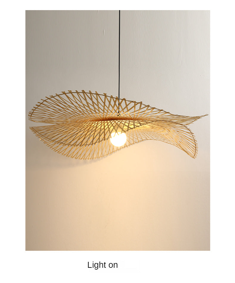 Natural Bamboo Hand Woven Chandeliers, Hanging Kitchen and Livingroom Lamps