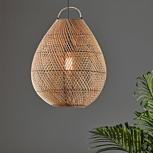 Handwoven Rattan Hanging Basket Pendant Lights