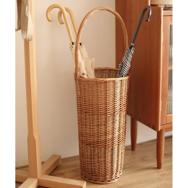 Adorable Japanese Style Premium Rattan Umbrella Basket With Handle - Forplanetsake