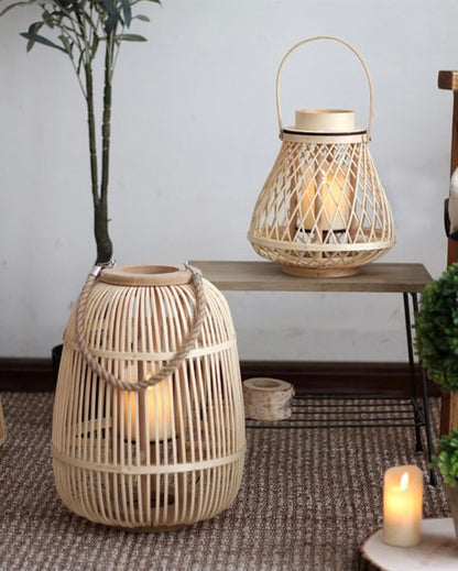 Bamboo Candlestick Floor Lantern