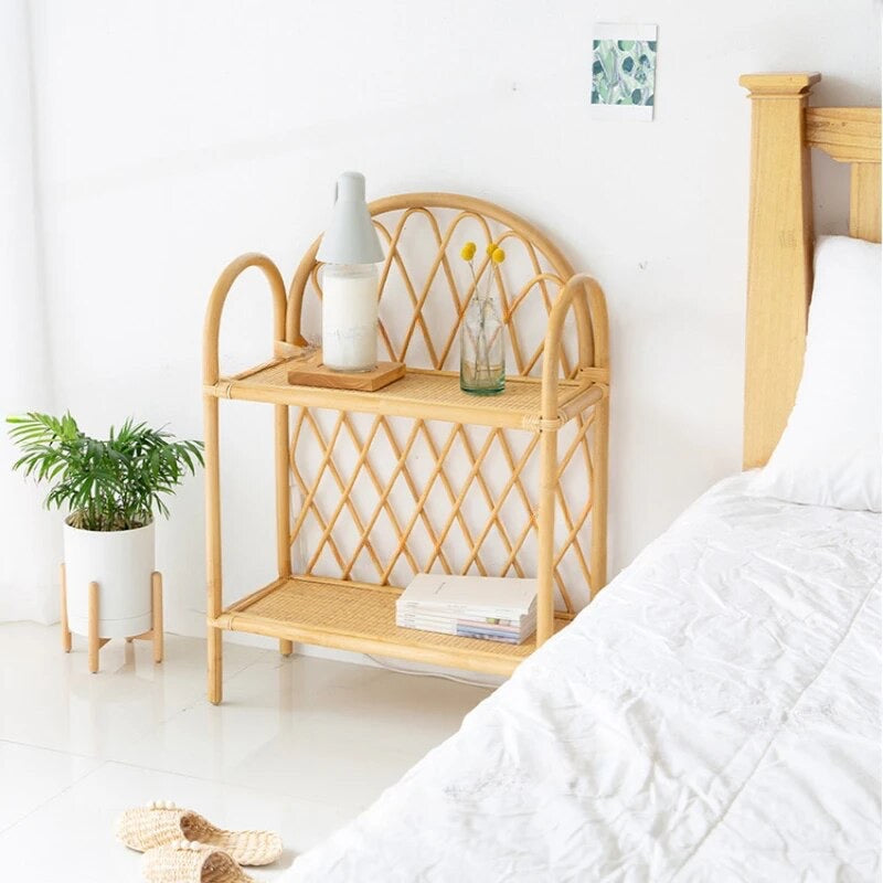 Natural Rattan Cabinet and Kids Chair Set