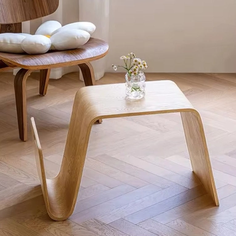 Bent Wood Side Table with Bookshelf - For Planet Sake