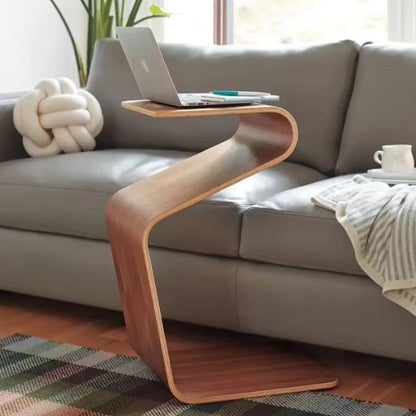 Bent Wood Side Table with Bookshelf - For Planet Sake