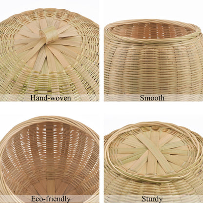 Handwoven Round Rattan Multipurpose Storage Baskets with Lid - Forplanetsake