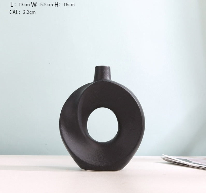 Twisted Pretzel Nordic Circular Ceramic Vases