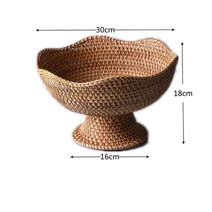 Natural Handwoven Rattan Fruit Baskets Storage Bowls and Decorative Baskets - Forplanetsake