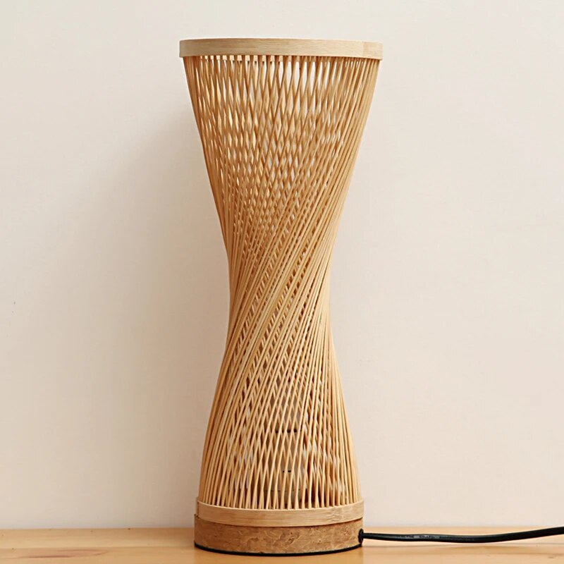 Modern Hand Knitted Bamboo Table Lamp
