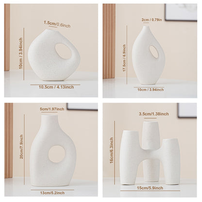 Nordic Style Abstract Design Hollow Tripod Ceramic Flower Vase - Forplanetsake