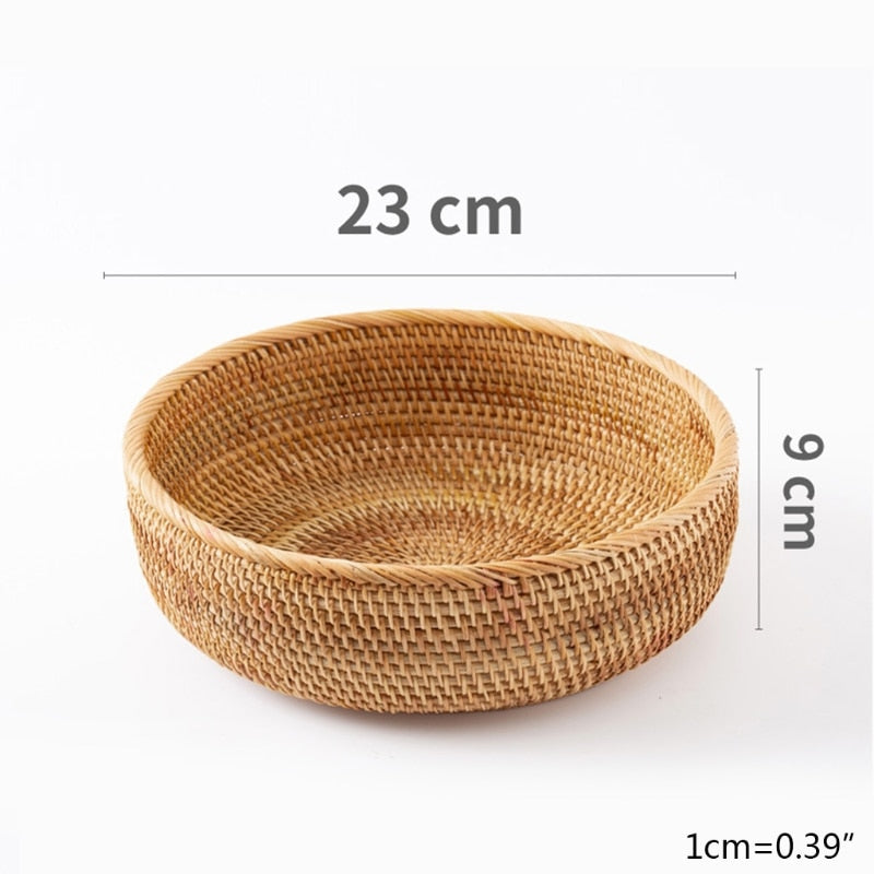 Household Simple Rattan Basket Round & Rectangular