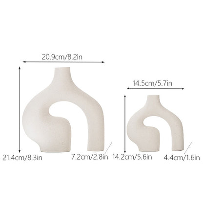 Abstract Design Nordic Style White Ceramic Vase Set - Forplanetsake