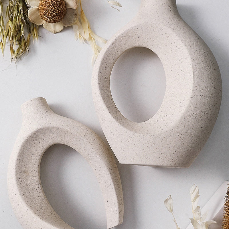 Embrace Ceramic Vase Set for Pampas Grass Dried Flowers and Decoration