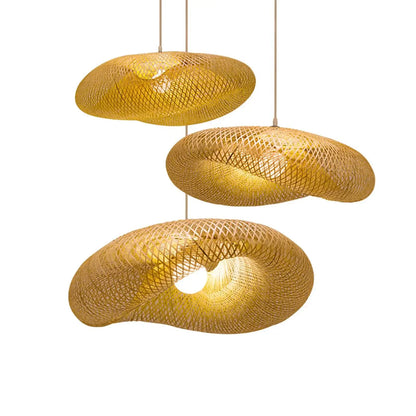 Bamboo Woven Pendant Light - Handcrafted Artistic Ceiling Lamp