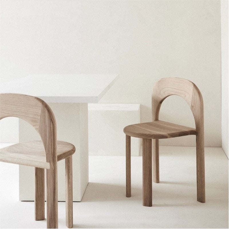 Nordic Minimalist Solid Wood Backrest Dining Chair