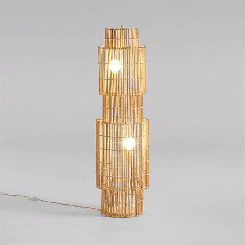 Nordic Style Handmade Decorative Rattan Floor Lamp