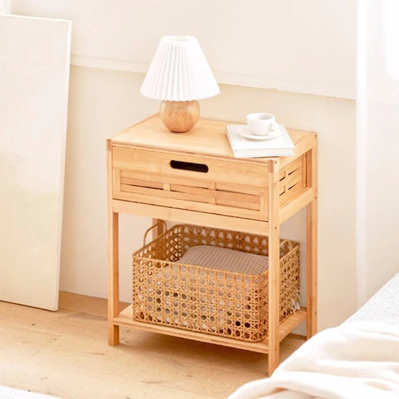 Bamboo Bedside Table with Drawer - Forplanetsake