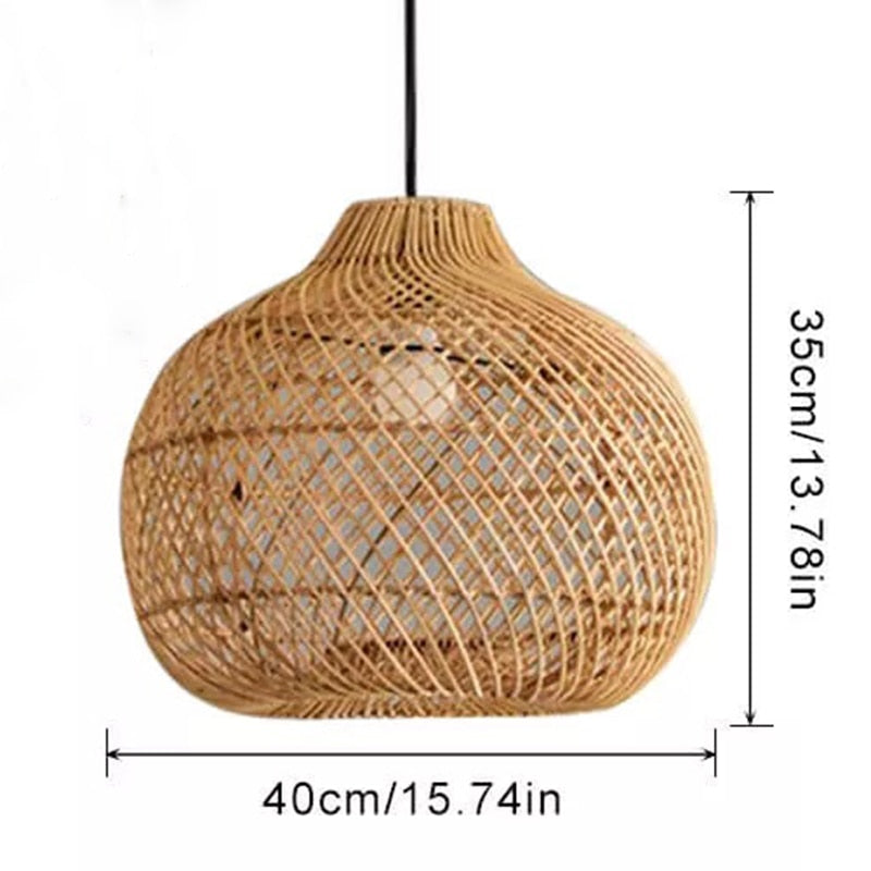 Handwoven Rattan Hanging Basket Pendant Lights - Forplanetsake