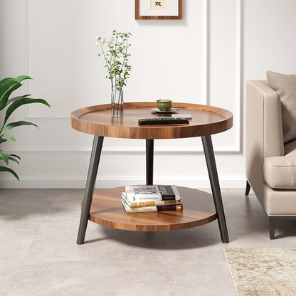 Nordic Style Minimalist Round Wooden Sofa Table
