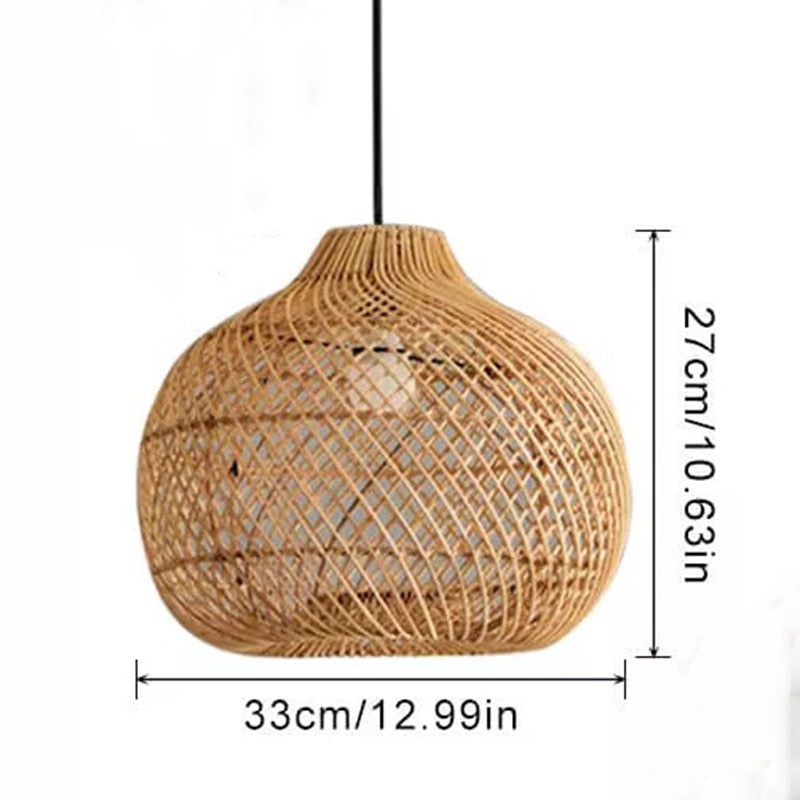 Handwoven Rattan Hanging Basket Pendant Lights - Forplanetsake