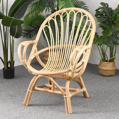 Household Nordic Designer Natural Rattan and Cane Chair