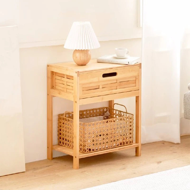 Bamboo Bedside Table with Drawer - Forplanetsake