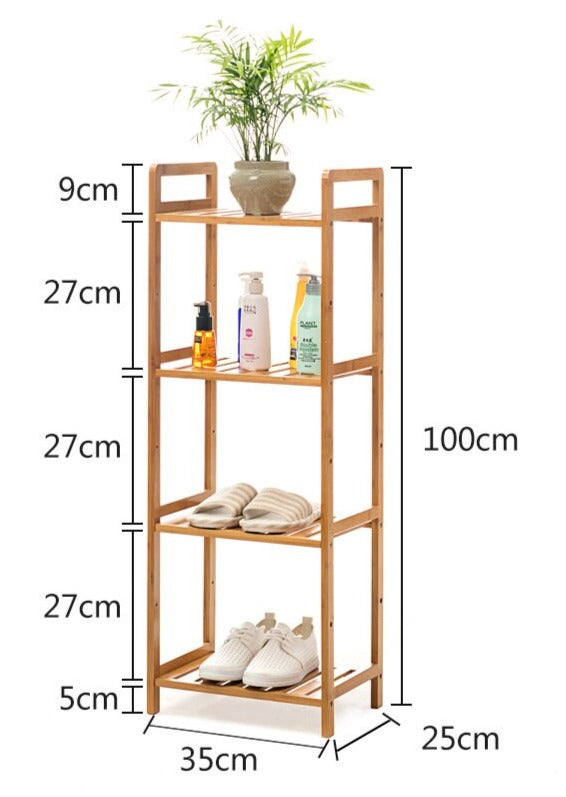 Multi functional Bamboo Storage Shelf Bookshelf Plant Stand Shoe Rack Display Shelf - Forplanetsake