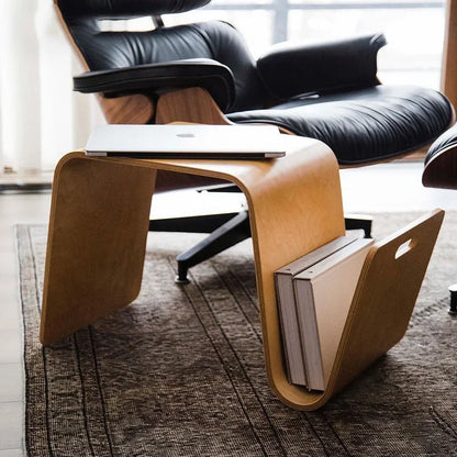 Bent Wood Side Table with Bookshelf - For Planet Sake