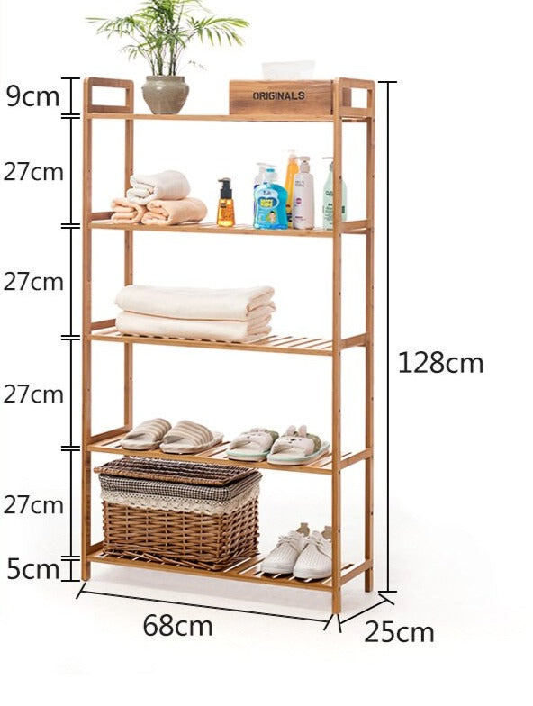 Multi functional Bamboo Storage Shelf Bookshelf Plant Stand Shoe Rack Display Shelf - Forplanetsake