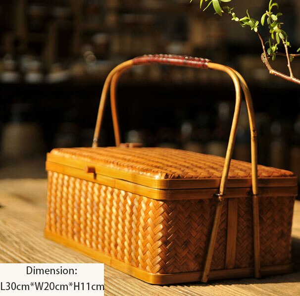 Handmade Bamboo Lacquer Basket with Handles - Forplanetsake
