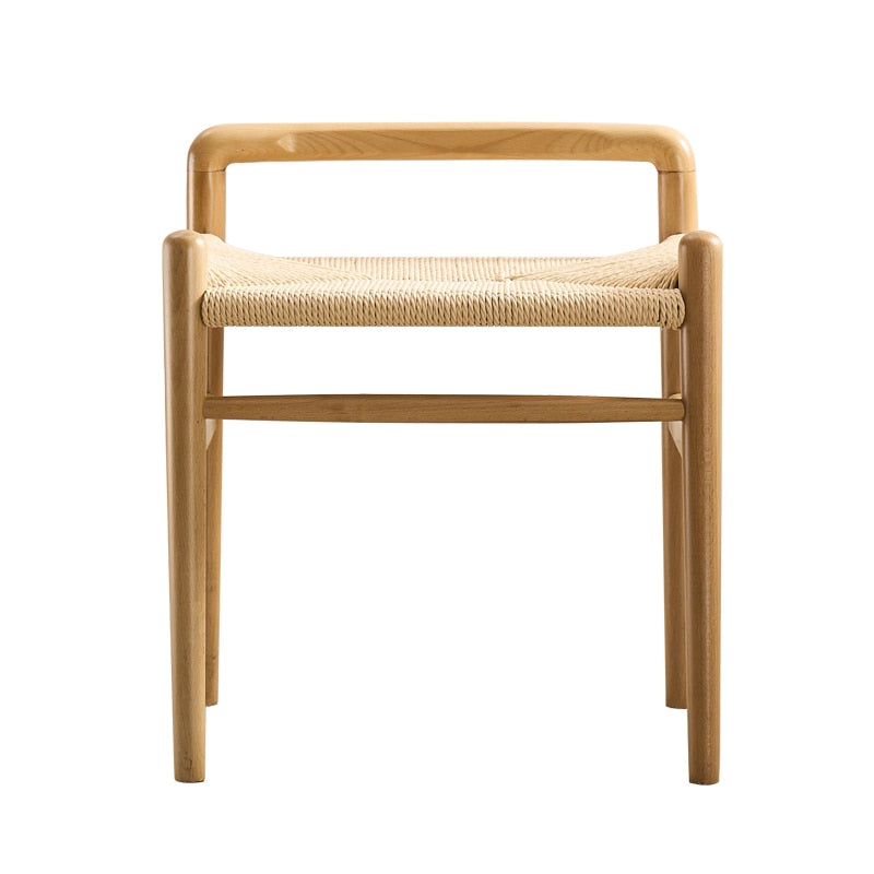 Nordic Style Solid Wood, Paper Cord Woven Square Stools