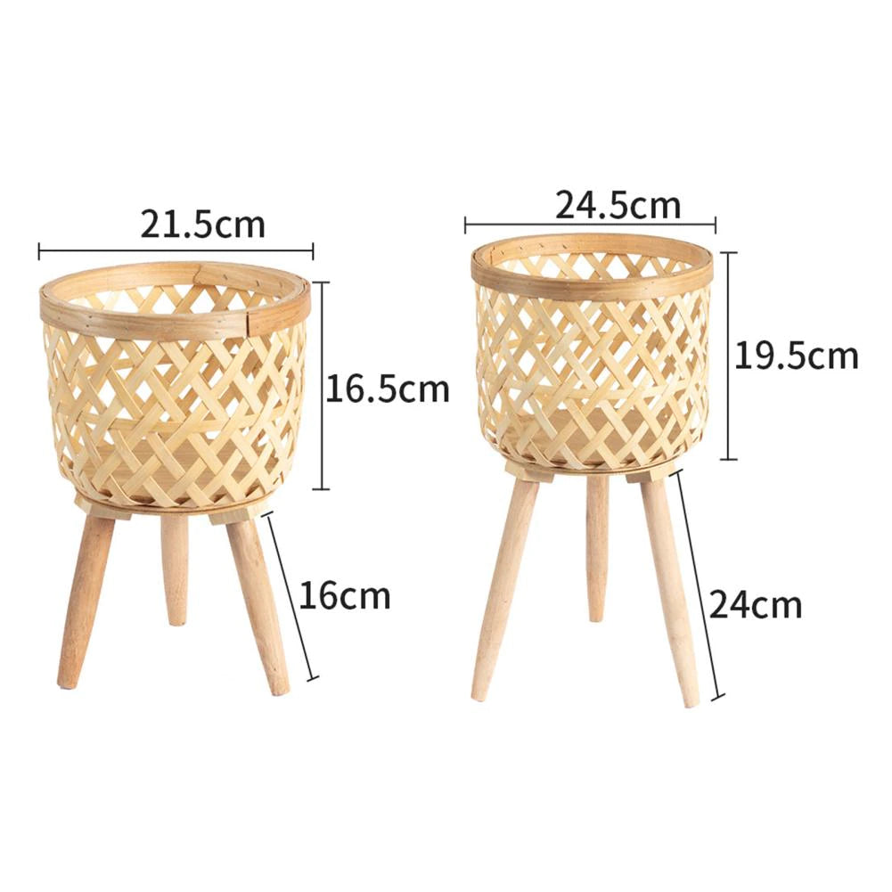 Lightweight Woven Plant Stand Display and Flower Pot - Forplanetsake