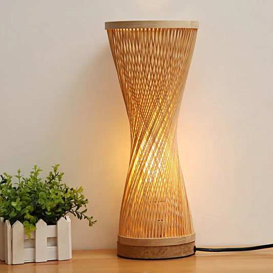 Modern Hand Knitted Bamboo Table Lamp - Forplanetsake