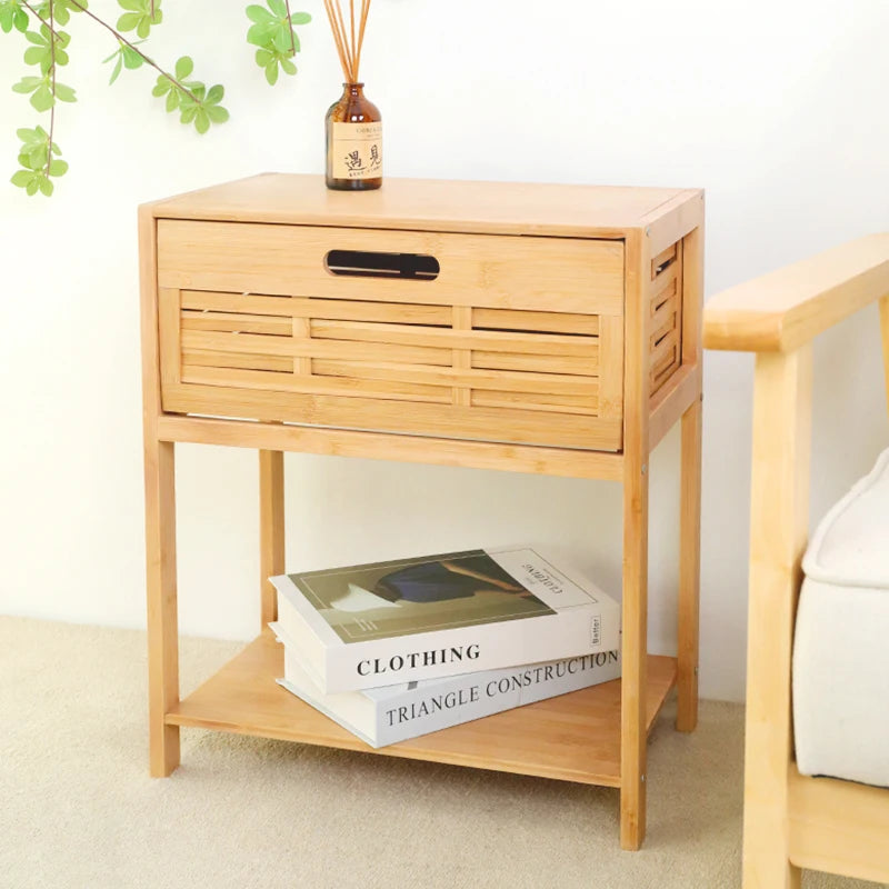 Bamboo Bedside Table with Drawer - Forplanetsake