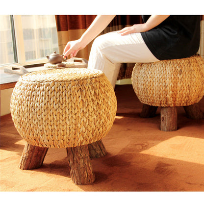 Handmade Rustic Round Wooden 3 Leg Footstool - Forplanetsake