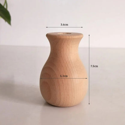 Nordic Minimalist Solid Wooden Flower Vase and Home Ornament - Forplanetsake