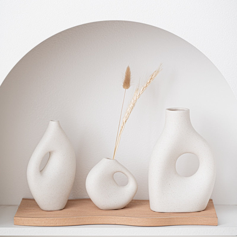 Nordic Style Abstract Design Dove Ceramic Vase